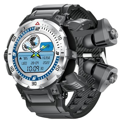 Хорошая цена. Полный сенсорный экран TWS Smart Watch Взрывозащитное стекло IP67 водонепроницаемые фитнес-часы онлайн