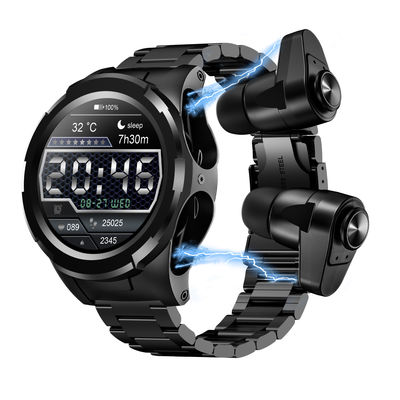 Хорошая цена. Bluetooth 5.0 TWS Fitness Watch с батареей и 4 часами музыкального времени для развлечения онлайн