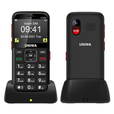 Хорошая цена. UNIWA V1000 сотовый телефон для пожилых людей с 2,31'' дисплея 64MB оперативной памяти 0.3MP Камера SOS функция онлайн