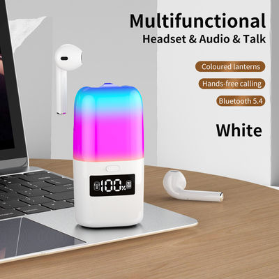 Хорошая цена. Новый 2in1 TWS Earphone Bluetooth Спикер Цвет Атмосфера светодиодный свет Дисплей Экран Музыка онлайн