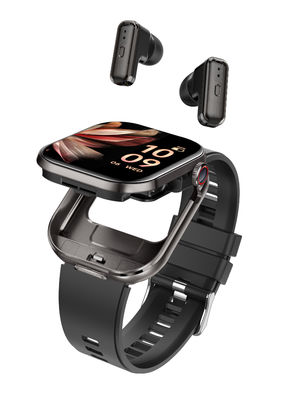 Умные часы T99 TWS 2-в-1 с Bluetooth-гарнитурой, 2,02-дюймовый TFT-экран, квадратный экран, Bluetooth-вызов