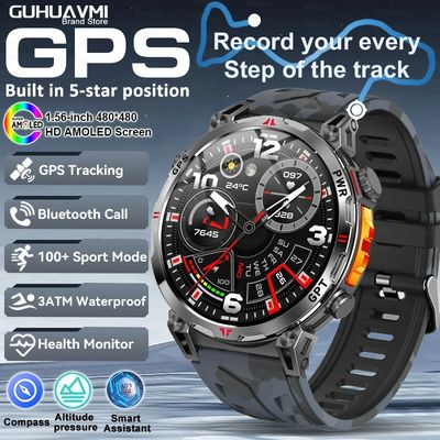 Хорошая цена. BT Call Professional GPS AMOLED 650 мАч 3ATM Водонепроницаемые Фитнес-трекер Спортивные Смарт-часы онлайн