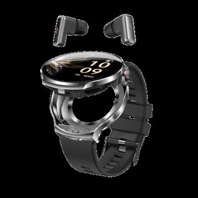 Хорошая цена. T100 Мужчины TWS 2 в 1 Беспроводный Bluetooth Звонок Гарнитура Сердечный ритм Спорт Музыка Наушники Умные часы онлайн